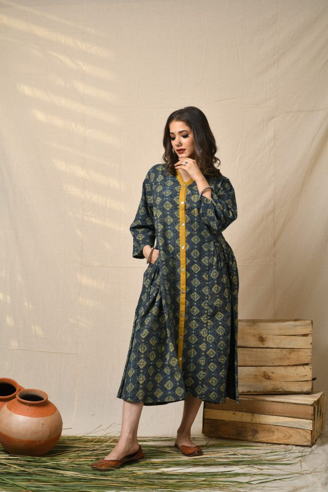 Indian Cotton Natural Running Hippie Style Hand Block Print Dress Party  Vintage Caftan Kurta at Rs 900/piece | विंटेज क्लोथिंग in Jaipur | ID:  25049987033